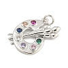 Rack Plating Brass Pave Colorful Cubic Zirconia Pendants KK-Z048-05P-2