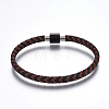 Leather Braided Cord Bracelets BJEW-E352-29B-1