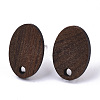 Walnut Wood Stud Earring Findings MAK-N033-006-2