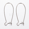 Tarnish Resistant 304 Stainless Steel Hoop Earrings Findings Kidney Ear Wires X-STAS-H434-46P-1