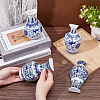4Pcs 4 Styles Porcelain Artificial Flower Hanging Vase AJEW-OC0005-85B-3