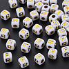 Opaque White Acrylic Beads X-MACR-Q242-010R-1