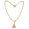 Cute Heart Enamel Pendant Necklace for Girl Women NJEW-SW00002-04-1