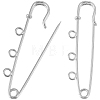 30Pcs Iron Brooch Findings IFIN-SC0002-09-7