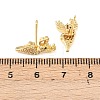 Brass Micro Pave Clear Cubic Zirconia Deer Stud Earrings EJEW-F400-27B-G-5