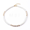 Natural White Shell Beaded Necklaces NJEW-JN03324-1