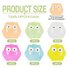 18Pcs 6 Colors Luminous Resin Owl Display Ornaments DJEW-TAD0001-02-4