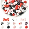 33Pcs 5 Styles Silicone Focal Beads SIL-YW0002-58-2