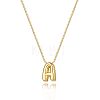 Brass Initial Pendant Box Chain Necklaces for Women FS-WG5C822-01-2