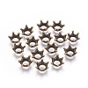 Tibetan Style Alloy Bead Caps PALLOY-WH0054-02AB-1