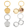 4Pcs 2 Colors Stainless Steel Photo Locket Keychains KEYC-FG0001-25B-1