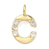 Brass Micro Pave Clear Cubic Zirconia Pendants KK-I476-01G-C-1
