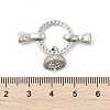 Brass Micro Pave Clear Cubic Zirconia Fold Over Clasps KK-U059-17P-3