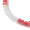 Dyed Natural Malaysia Jade Rondelle Beads Stretch Bracelets for Women BJEW-JB13042-02-4