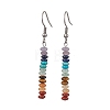 Natural & Synthetic Mixed Gemstone Rondelle Beaded Dangle Earrings EJEW-JE05613-02-1