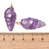 Natural Amethyst Carved Pendants G-H357-04G-09-2