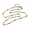 304 Stainless Steel Heart Link Chain Necklaces for Women NJEW-A046-02B-GP-4