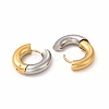 Two Tone 304 Stainless Steel Huggie Hoop Earrings for Women EJEW-C011-07D-2