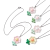 Resin Flower Pendant Necklaces NJEW-JN04727-1