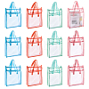 12Pcs 4 Colors Transparent Plastic Packing Bags with Handles and Snap Buttons ABAG-PH0001-87-1