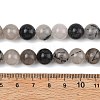 Natural Tourmalinated Quartz/Black Rutilated Quartz Beads Strands G-D361-01A-10mm-5