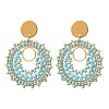 304 Stainless Steel with Glass Seed Beads Stud Earrings EJEW-MZ00761-5