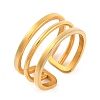 Ion Plating(IP) 304 Stainless Steel Hollow Multi-layer Open Cuff Finger Rings for Women RJEW-S414-19B-G-1