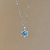 Christmas Alloy Rhinestone Snowflake Pendant Necklaces for Women WG6BE39-02-1