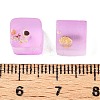 Frosted Glass Beads with Golden Glitter Powder DGLA-NH001-8mm-01I-3