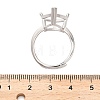 Rhodium Plated 925 Sterling Silver Adjustable Ring Components STER-NH0016-01D-P-3