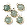 Natural Mixed Stone Faceted Flat Round Charms G-U028-03G-2