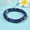 Column Dyed Natural Lapis Lazuli Beads Stretch Bracelets for Women Men BJEW-A148-01A-15-2