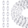 5 Strands Transparent Teardrop Glass Beads Strands GLAA-TA0004-21A-1
