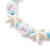 Synthetic Turquoise & Plastic Imitation Pearl & Glass Seed Bead Bracelets for Women BJEW-JB13227-3