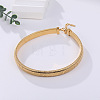 304 Stainless Steel Snake Chain Cuff Bangles for Women WG54B23-01-1