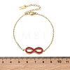 304 Stainless Steel Rhinestone Infinity Link Bracelets SA-CBA5F76-02G-7