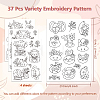 4 Sheets 11.6x8.2 Inch Stick and Stitch Embroidery Patterns DIY-WH0455-191-2