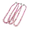 Dyed Natural Fossil Graduated Round Beaded Necklaces NJEW-F368-03P-6