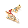 Brass Enamel Pendants RB-CBA2CEF-01G-01-2