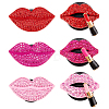 SUPERFINDINGS 6Pcs 6 Styles Lip Shape Alloy Rhinestone Air Vent Clips AJEW-FH0004-67-1