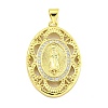 Rack Plating Brass Micro Pave Clear Cubic Zirconia Pendants KK-B091-21G-04-1