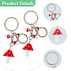 6Pcs Opaque Resin Mushroom Keychains KEYC-DC00071-4