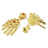 Bohemia Zinc Alloy Rhinestone Clip-on Earrings EJEW-C089-02C-G-2