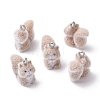Animal Flocking Resin Pendants RESI-A049-03E-1