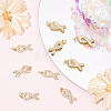 10Pcs Brass Micro Pave Clear Cubic Zirconia Pendants KK-BBC0004-12-4