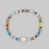Handmade Bohemian Colorful Faceted Rondelle Glass Beaded Stretch Bracelets UI5654-18-1