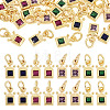20Pcs 4 Colors Brass Cubic Zirconia Charms KK-TA0009-13B-1