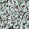 Spray Painted Picasso Cylinder Glass Seed Beads GLAA-T028-12A-08-2