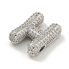 Platinum Plated Brass Micro Pave Cubic Zirconia Pendants KK-L073-001P-H-2