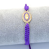 Religion Alloy Rhinestone and Enamel Link Bracelets FS-WG5574D-16-1